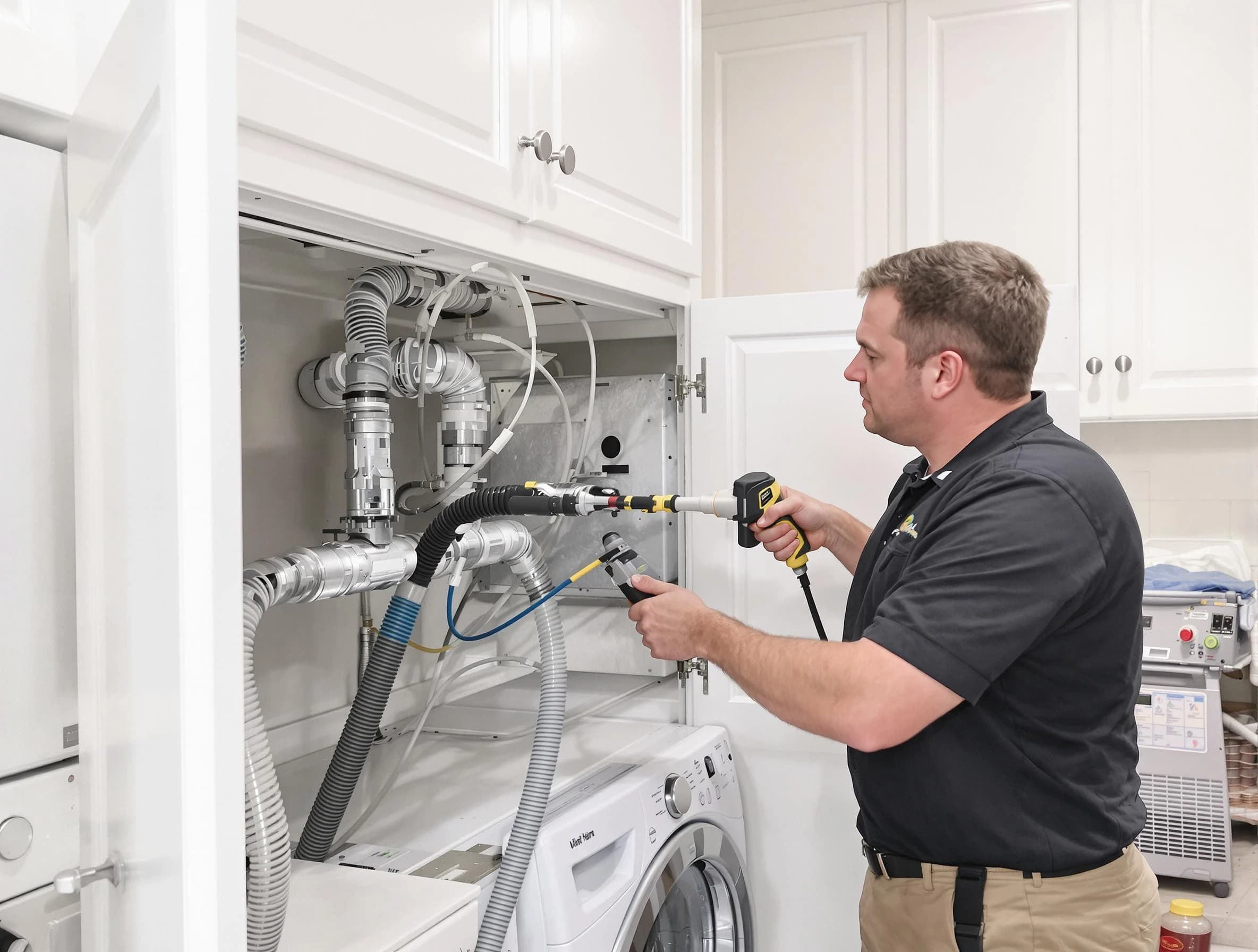 Evans Dryer Vent Cleaning professional removing severe blockage from a clogged dryer vent in Evans