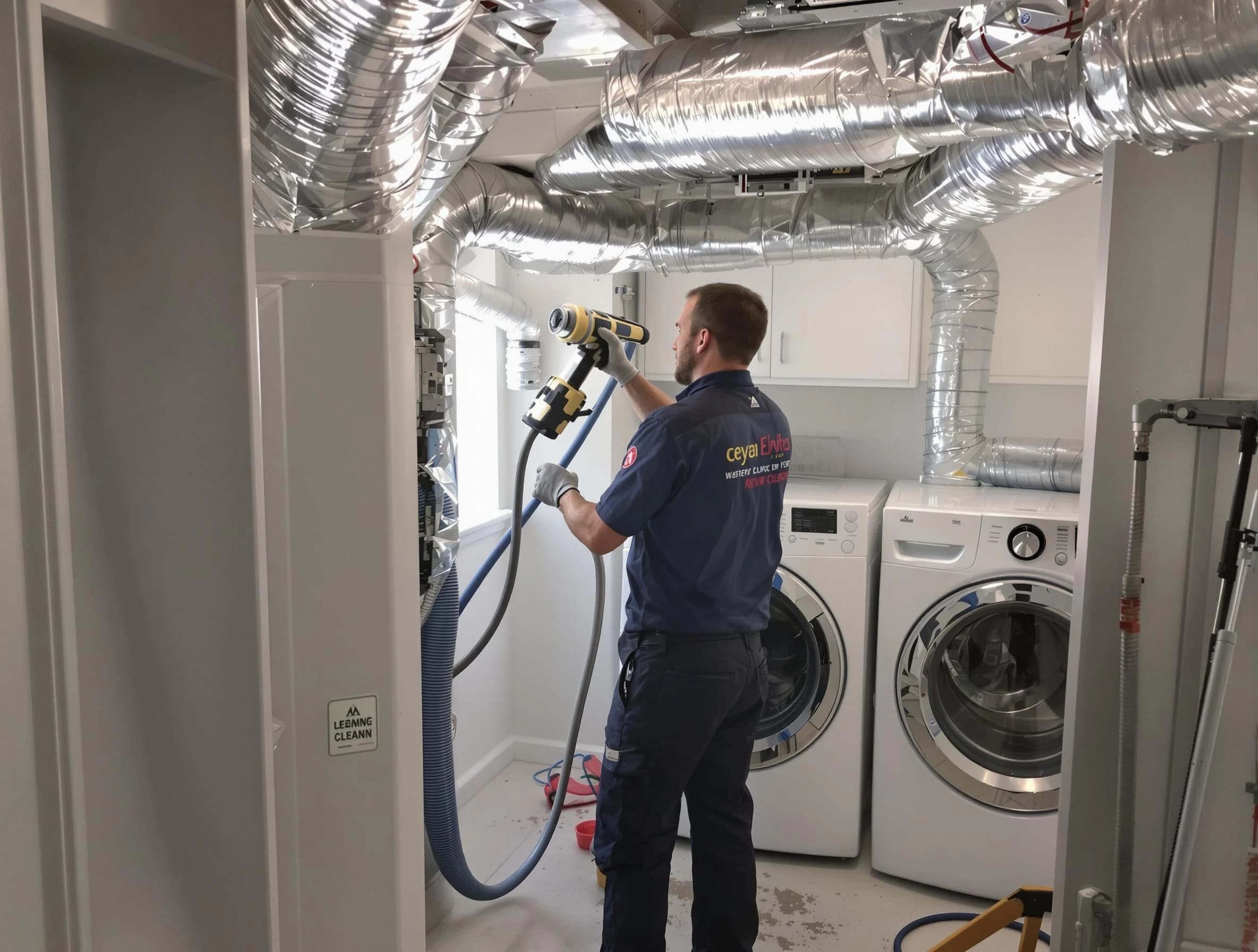 Evans Dryer Vent Cleaning specialist using advanced equipment for thorough duct cleaning in Evans