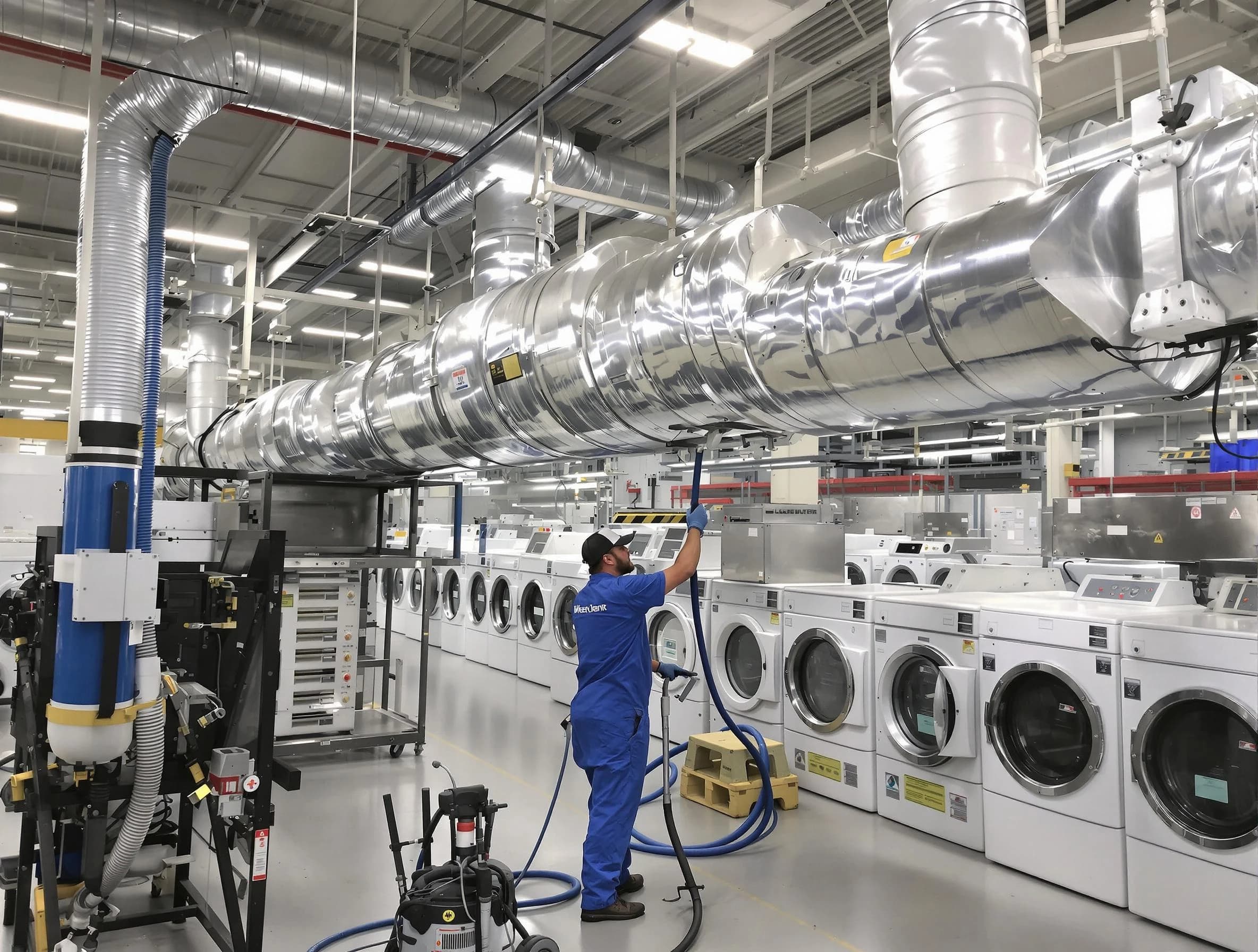 Evans Dryer Vent Cleaning team performing heavy-duty industrial dryer vent cleaning in Evans