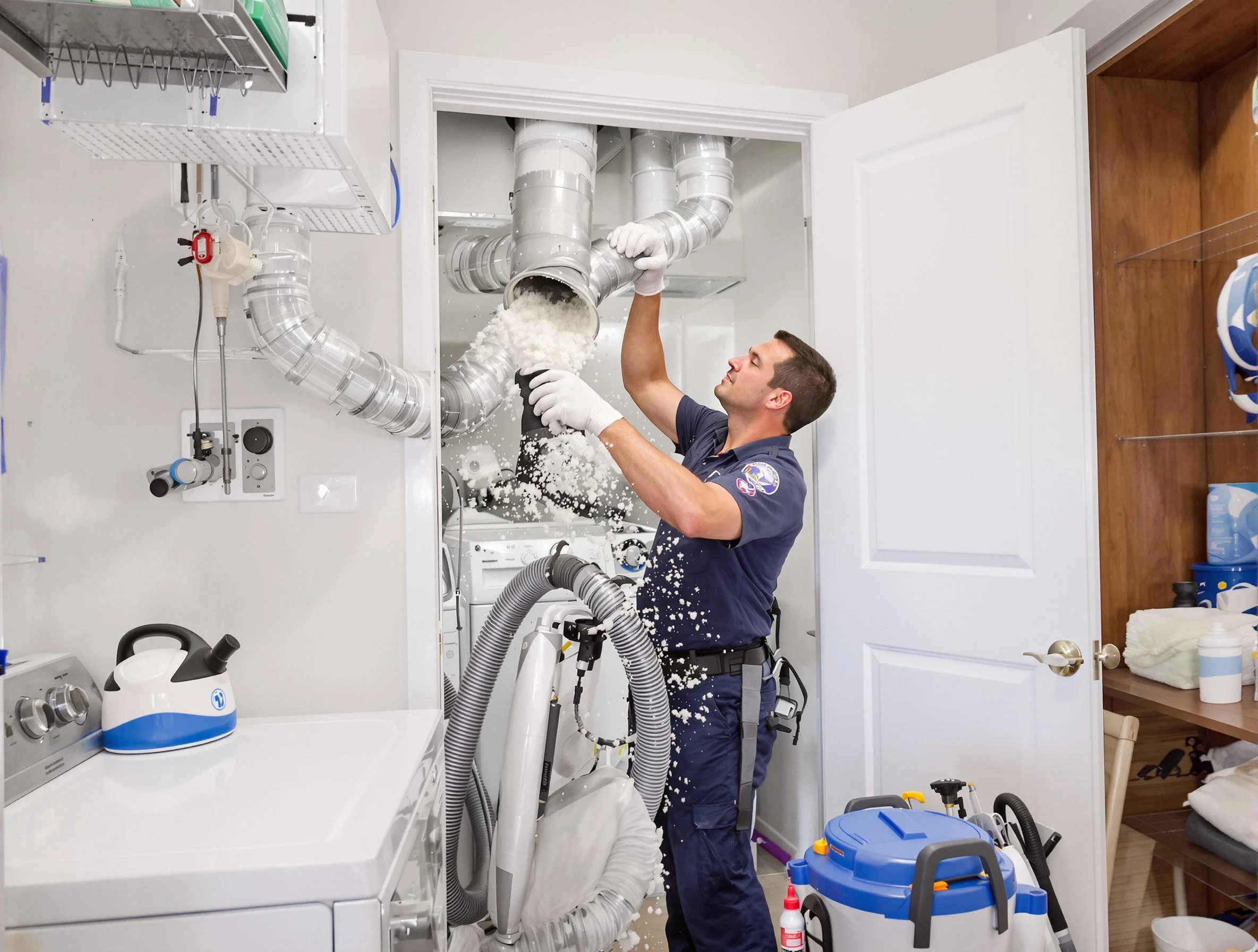 Evans Dryer Vent Cleaning technician delivering thorough residential dryer vent cleaning service in Evans